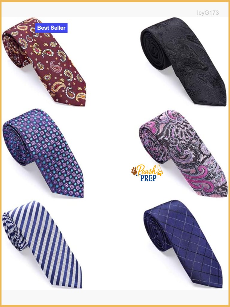 Skinny Neckties For Men, 2.35'' Wide Slim Ties, Pack Of 6, Polyester